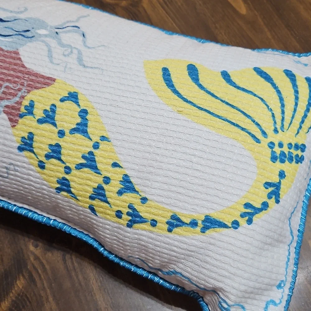 Anthropologie Multicolor Mermaid Accent Pillow